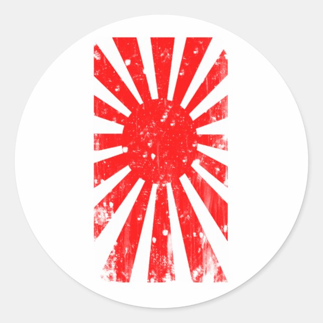 Sticker Rond Drapeau du Japon (Devant)