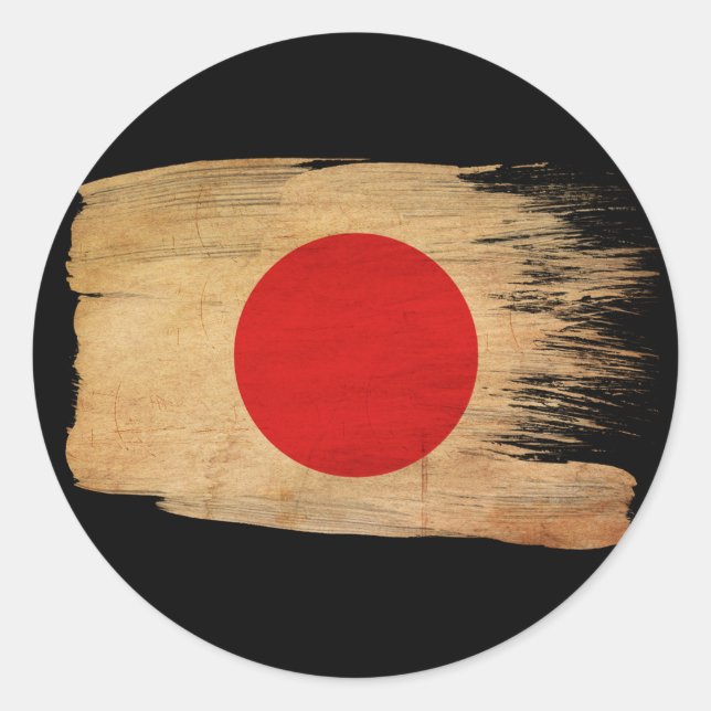 Sticker Rond Drapeau du Japon (Devant)