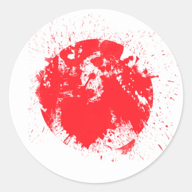 Sticker Rond Drapeau du Japon (Devant)