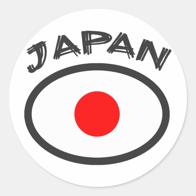 Sticker Rond Drapeau du Japon - Design Cool ! (Devant)