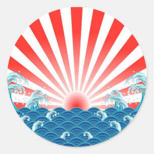Sticker Rond Drapeau du Japon - NIPPON