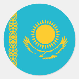 Sticker Rond Drapeau du Kazakhstan