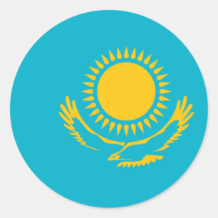 Sticker Rond Drapeau du Kazakhstan