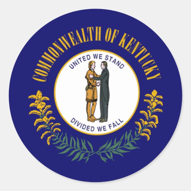 Sticker Rond Drapeau du Kentuckian, Drapeau du Kentucky (Devant)