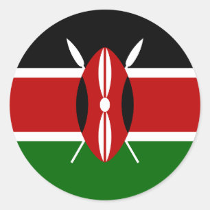 Sticker Rond Drapeau du Kenya