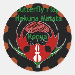 Sticker Rond Drapeau du Kenya - Hakuna Matata Patriotic