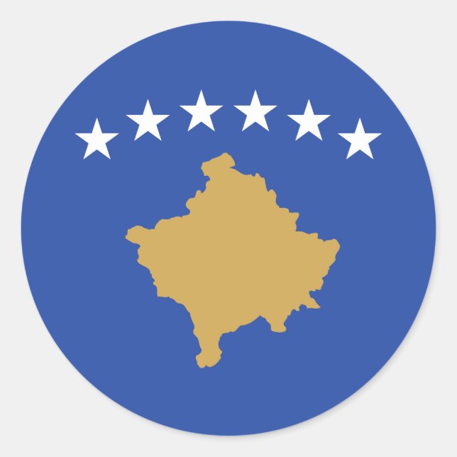Sticker Rond Drapeau du Kosovo (Devant)