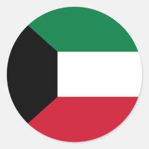 Sticker Rond Drapeau du Koweït