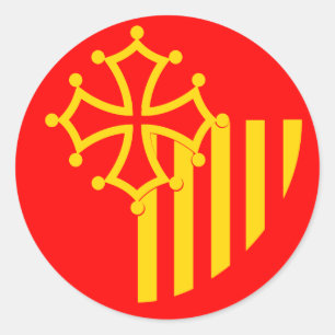 Sticker Rond Drapeau du Languedoc Roussillon