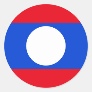 Sticker Rond Drapeau du Laos