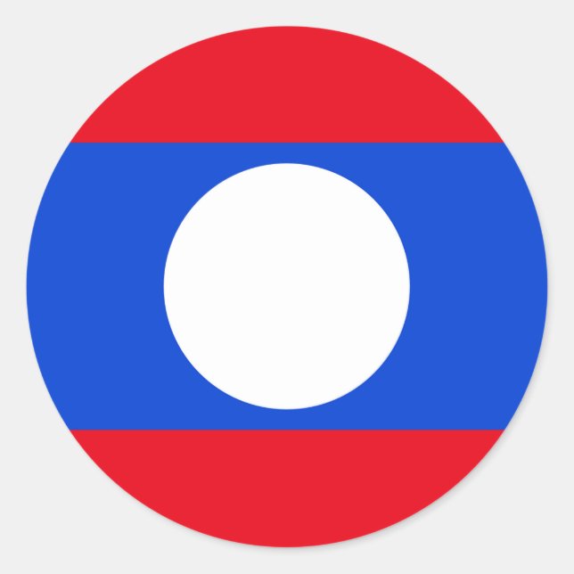 Sticker Rond Drapeau du Laos (Devant)