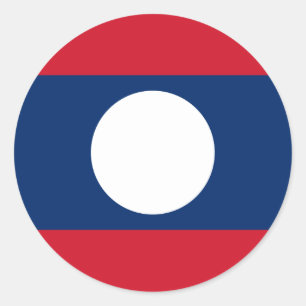 Sticker Rond Drapeau du Laos