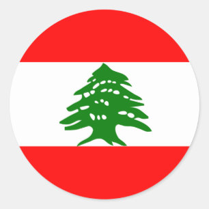 Sticker Rond Drapeau du Liban