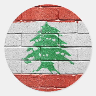 Sticker Rond Drapeau du Liban