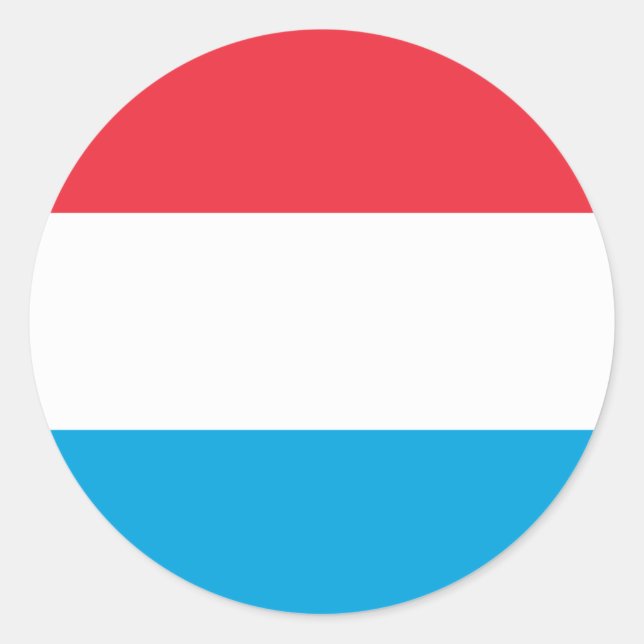 Sticker Rond Drapeau du Luxembourg (Devant)
