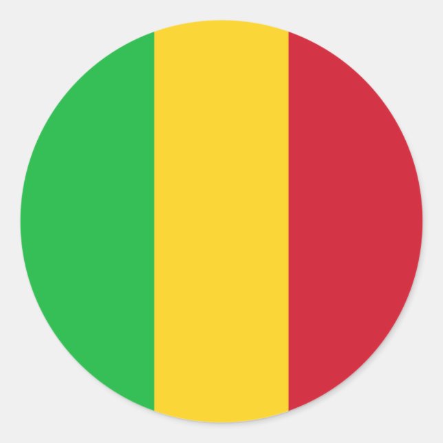 Sticker Rond Drapeau du Mali (Devant)