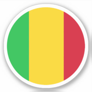 Sticker rond drapeau du Mali