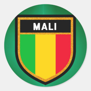 Sticker Rond Drapeau du Mali