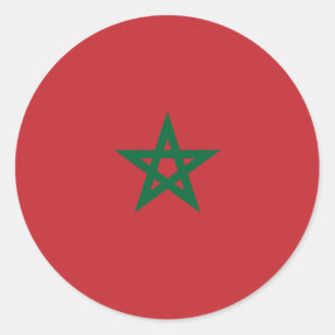 Sticker Rond Drapeau du Maroc