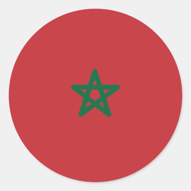 Sticker Rond Drapeau du Maroc (Devant)