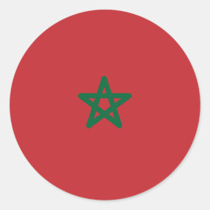 Sticker Rond Drapeau du Maroc
