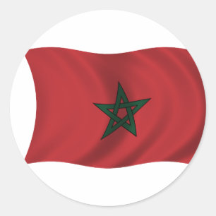 Sticker Rond Drapeau du Maroc