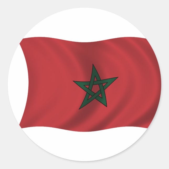Sticker Rond Drapeau du Maroc (Devant)