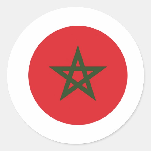 Sticker Rond Drapeau du Maroc, Drapeau du Maroc (Devant)
