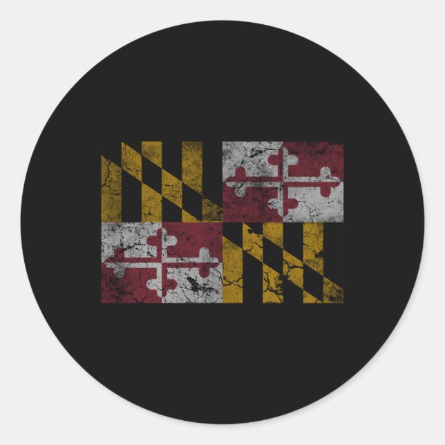 Sticker Rond Drapeau du Maryland (Devant)