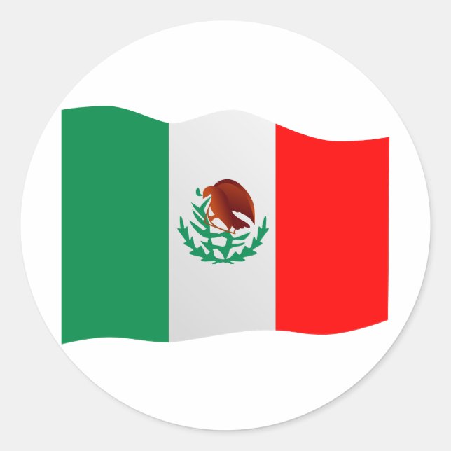 Sticker Rond Drapeau du Mexique (Devant)