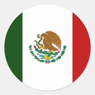Sticker Rond Drapeau du Mexique