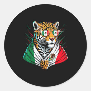 Sticker Rond Drapeau du Mexique Fierté mexicaine Racines mexica