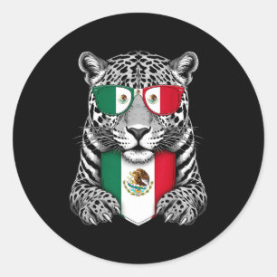 Sticker Rond Drapeau du Mexique fierté mexicaine racines mexica