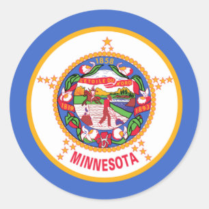 Sticker Rond Drapeau du Minnesota, Drapeau du Minnesota