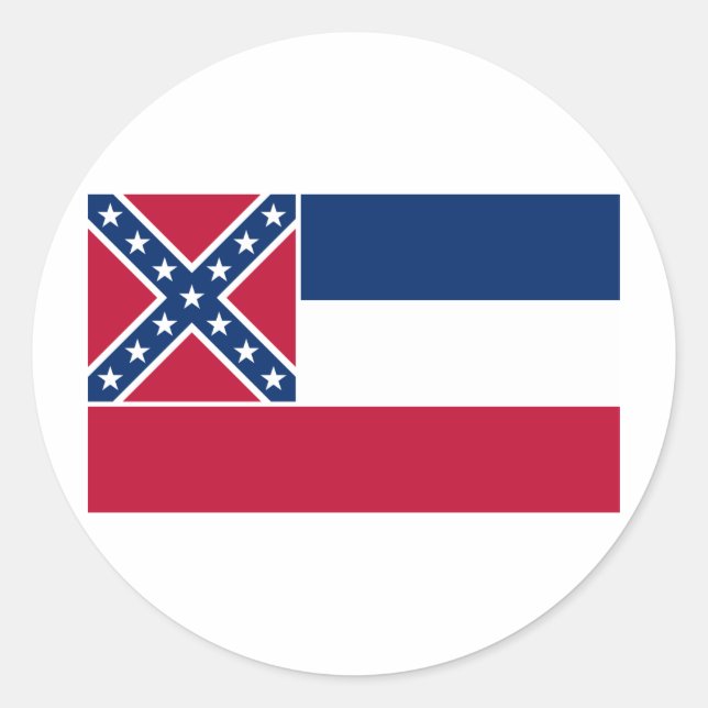 Sticker Rond Drapeau du Mississippi (Devant)