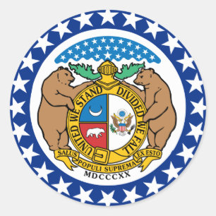 Sticker Rond Drapeau du Missouri