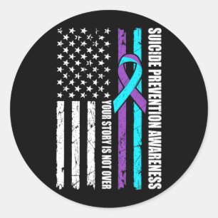 Sticker Rond Drapeau du Mois de la sensibilisation à la prévent