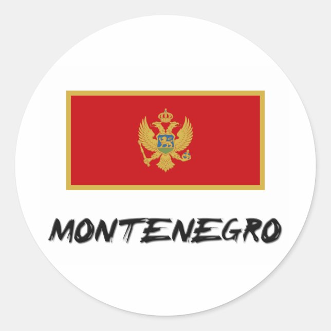 Sticker Rond Drapeau du Monténégro (Devant)