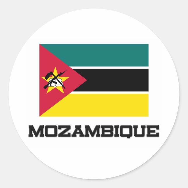 Sticker Rond Drapeau du Mozambique (Devant)