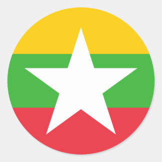 Sticker Rond Drapeau du Myanmar