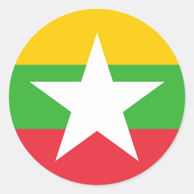 Sticker Rond Drapeau du Myanmar (Devant)