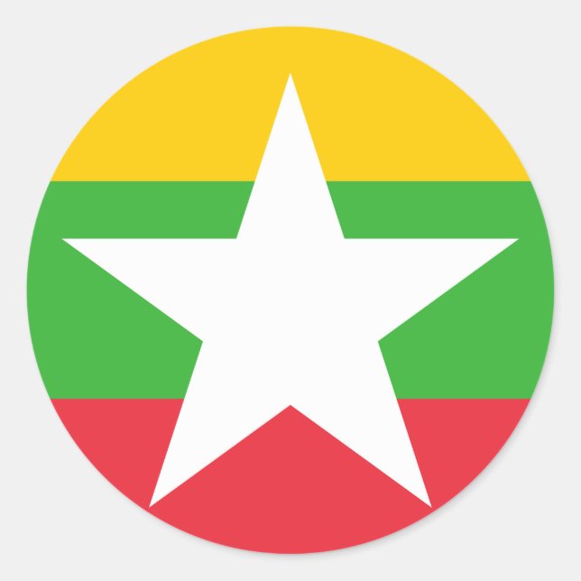 Sticker Rond Drapeau du Myanmar (Devant)