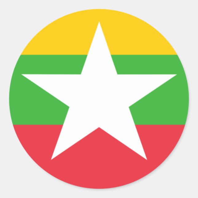 Sticker Rond Drapeau du Myanmar (Devant)