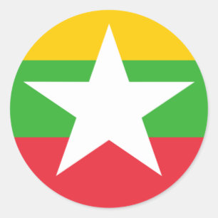 Sticker Rond Drapeau du Myanmar
