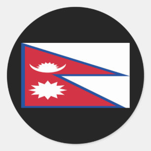 Sticker Rond Drapeau du Népal