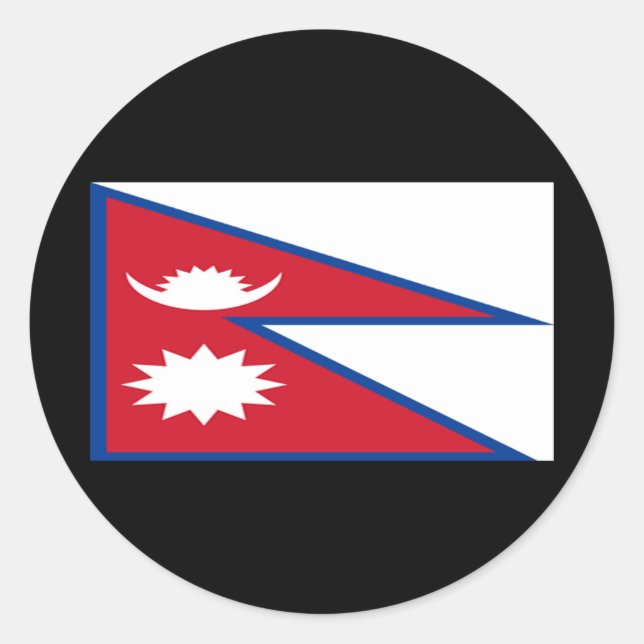 Sticker Rond Drapeau du Népal (Devant)
