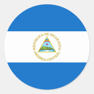 Sticker Rond Drapeau du Nicaragua
