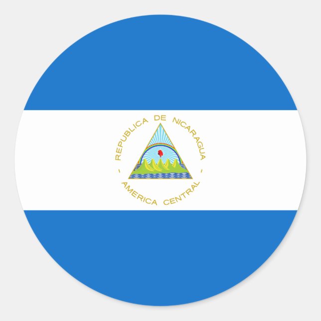 Sticker Rond Drapeau du Nicaragua (Devant)