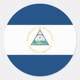 Sticker Rond Drapeau du Nicaragua