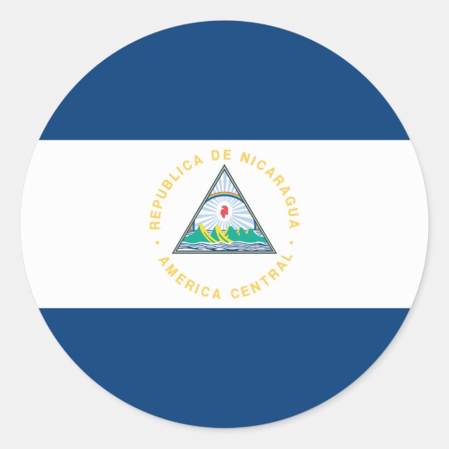 Sticker Rond Drapeau du Nicaragua (Devant)